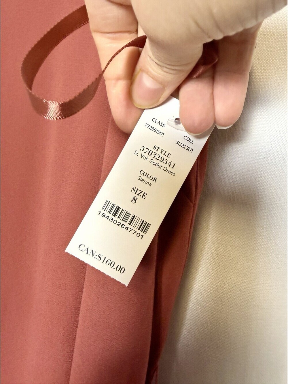 NWT White House Black Market Godot Slip Dress in Rust Red. Size 8 $118 - Picture 6 of 9